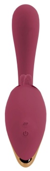 Малиновый вибратор с подвижными язычками 2 Function Vibrator - 20,6 см.