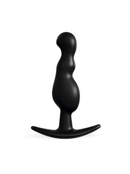 Черная фигурная анальная втулка - 8,5 см.