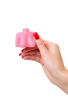 Розовая сувенирная свеча «Женский силуэт»