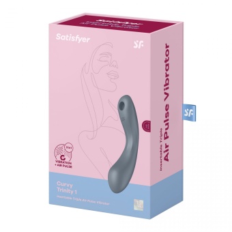 Двухсторонний вакуумный вибростимулятор Satisfyer Curvy Trinity 1 серый