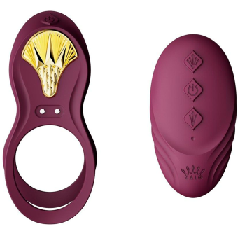 Эрекционное кольцо с вибрацией и пультом дистанционного управления Zalo Bayek фиолетовое