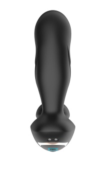 Черный вибромассажер простаты с вращающимся шариком