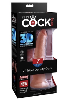 Фаллоимитатор на присоске King Cock Triple Density 18 см мулат