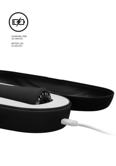 Черный вибромассажер-кролик Lux - 20 см.