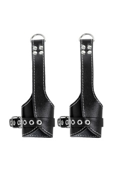 Черные подвесы с белой строчкой