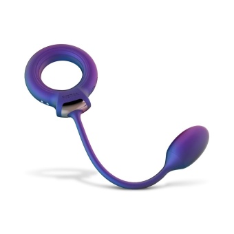 Фиолетовое эрекционное виброкольцо с анальным шариком Eclipse