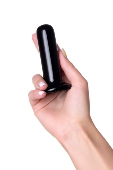 Стеклянный мини-вибратор Sexus Glass чёрный