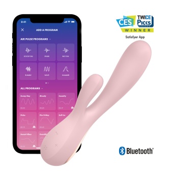 Вибратор со стимулятором клитора Satisfyer Mono Flex с приложением 20,4 см розовый