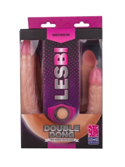 Двусторонний лесбийский фаллоимитатор из неоскин - 42,5 см.