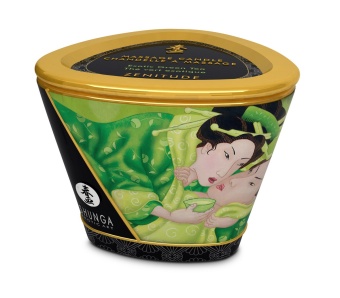 Массажное аромамасло в виде свечи Shunga Exotic Green Tea Зелёный чай - 170 мл