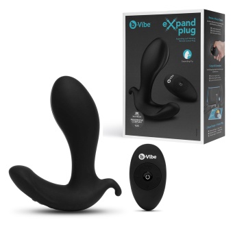 Расширяющийся вибростимулятор простаты b-Vibe Expand Plug с пультом черный