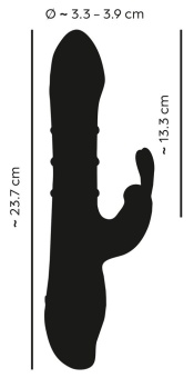 Красный вибратор-кролик с 3 подвижными кольцами Rabbit Vibrator with 3 Moving Rings - 23,7 см.