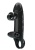 Черная вибронасадка на пенис с подхватом мошонки - 20 см.