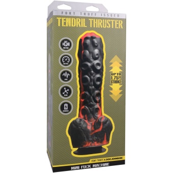 Мини секс-машина на присоске с пультом Tendril Thruster чёрно-красная