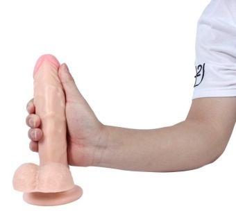 Реалистичный фаллоимитатор Real с трусиками для страпона - 21 см