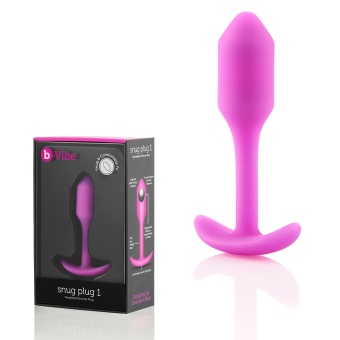 Утяжеленная анальная мини пробка для ношения b-Vibe Snug Plug 1 розовая