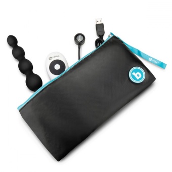 Анальные шарики с 3 моторчиками B-Vibe Cinco Anal Beads черные 20,5 см