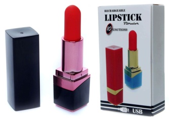 Черный мини-вибратор в форме помады