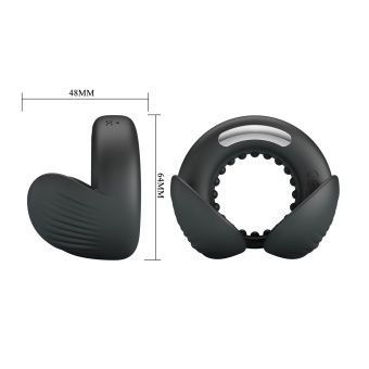 Черное эрекционное виброкольцо Quentin