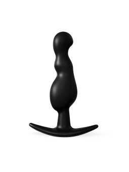 Черная фигурная анальная втулка - 8,5 см.
