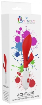 Красный вибратор-кролик Achelois - 21,8 см.