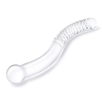 Стеклянный двусторонний фаллоимитатор Glass Pelvic Wand Double Ended прозрачный