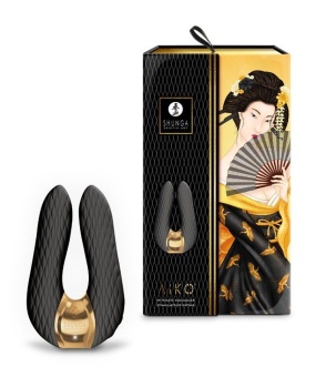 Мини-вибратор с двумя кончиками Shunga AIKO черный