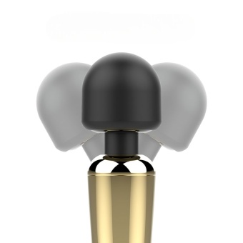 Золотисто-черный wand-вибратор - 30 см.