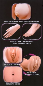 Кукла надувная с вибрацией и 2 любовными отверстиями Hot Lucy Lifesize Love Doll