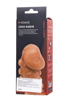 Телесная закрытая насадка с шишечками Cock Sleeve 008 Size M - 15,6 см