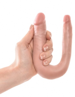 Двухсторонний фаллоимитатор King Cock U-Shaped Double малый телесный