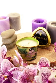 Массажное аромамасло в виде свечи Shunga Exotic Green Tea Зелёный чай - 170 мл