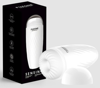 Белый мастурбатор с вибрацией в колбе Fuzone
