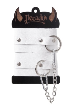 Белые мягкие кожаные оковы с люверсами