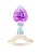 Сиреневатая анальная пробка с ручкой - 8,5 см.