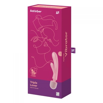 Двухсторонний вибратор-массажер Satisfyer Triple Lover розовый