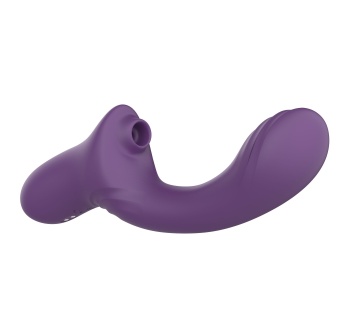Фиолетовый вагинально-клиторальный вибратор