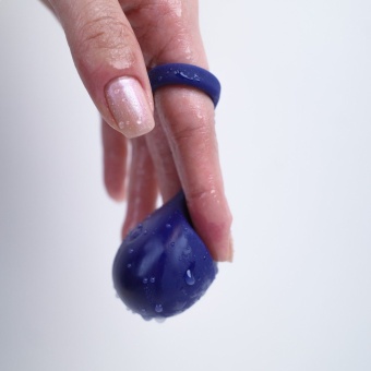 Синий вибростимулятор на пальцы Lunar