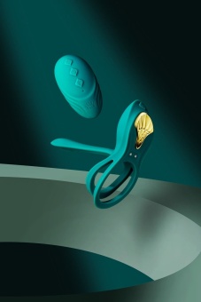 Эрекционное кольцо с вибрацией и пультом дистанционного управления Zalo Bayek зелёное