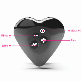 Мини-вибратор с электростимуляцией Mystim Heart's Desire Black Edition чёрный