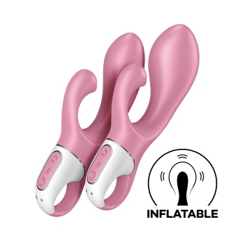 Расширяющийся вибратор с клиторальным стимулятором Satisfyer Air Pump Bunny 2 розовый