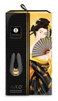 Мини-вибратор с двумя кончиками Shunga AIKO черный