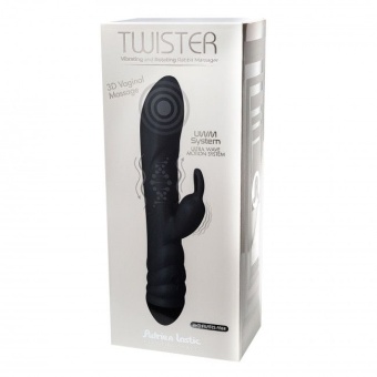 Вибратор Adrien Lastic Twister с ротатацией и клиторальным стимулятором 23 см