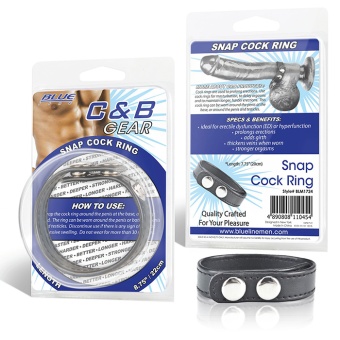 Кожаное кольцо на член на клепках Snap Cock Ring - 5 см