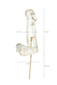 Прозрачный леденец в форме пениса со вкусом пина колада - 173 гр.