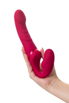 Безремневой страпон Lapis Lovense с вибрацией красный