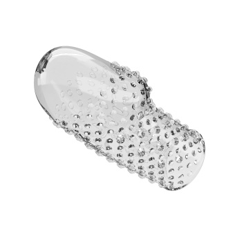 Прозрачная текстурированная насадка на пенис Becks - 8 см.