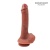 Телесный фаллоимитатор с мошонкой и присоской - 21,5 см.
