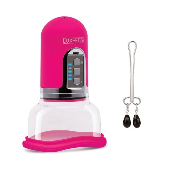 Автоматическая вакуумная помпа для клитора Lux Fetish Auto Pussy Pump с клиторальным украшением