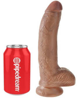 Фаллоимитатор на присоске с мошонкой King Cock with Balls 23 см мулат